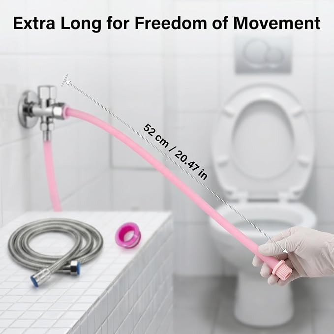 Shower Enema Douche Nozzles for Men and Women, 4 Holes Water Spray Comfortable Silicone Nozzles Enema Attachment, Reusable Shower Enema Hose