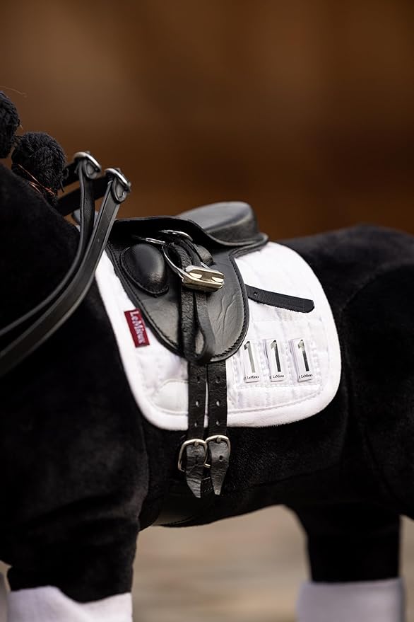 LeMieux Toy Pony Dressage Saddle Pad - Soft Suede & Cotton Lining - Suitable for Ages 3 Years + - Gift for Kids - White - One Size
