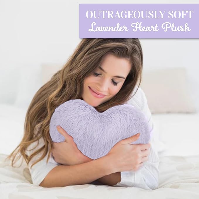 1i4 Group Cozy Microwavable Plush Toys - Heated Stuffed Heart Shape - Heatable Coolable Bedtime Comfort Plushie - Lavender Scent