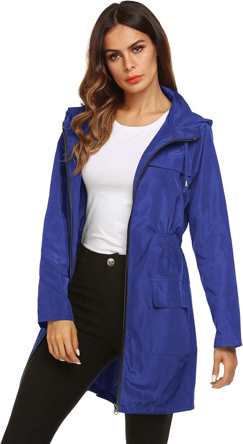 Lomon Women Waterproof Lightweight Rain Jacket Active Outdoor Hooded Raincoat