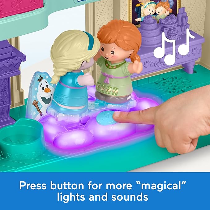 Fisher-Price Disney Frozen Arendelle Castle Playset with Lights & Sounds Little People, 2 Character Figures, Toddler Toys (Amazon Exclusive)