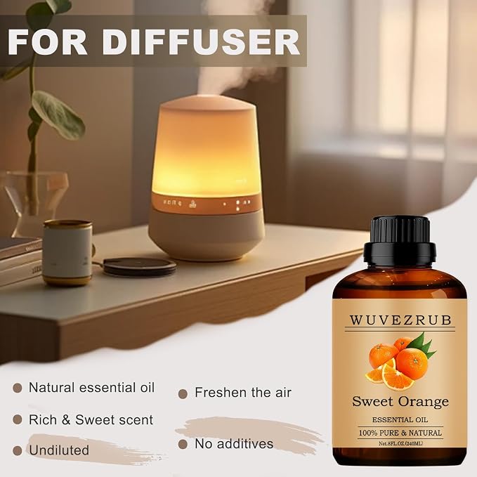 SweetOrange Essential Oils,240ML Pure and Natural Essential Oil for Aromatherapy Diffuser - SweetOrange /8 Fl Oz