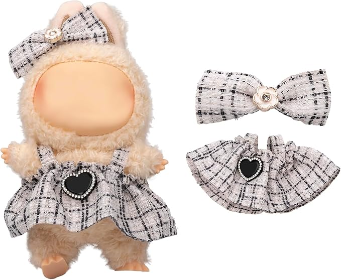 Doll Clothes Set for 6.7-inch/5.9-inch Dolls - Luxury Chic High-End Fashion Outfit with Suitable Accessories, Ladylike Elegance White (No Dolls)