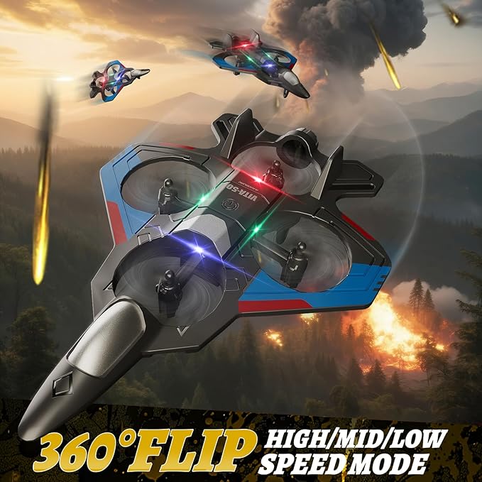 4DRC RC Planes Remote Control Airplanes for Kids 8-12 12-16, Foam Remote Control Planes for Kids Adults Beginners, Remote Control Helicopter Fighter Jet Drones for Kids Adults, 360° Flip Easy to Fly