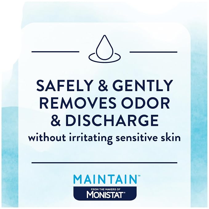 Monistat Maintain Boric Acid Feminine Wipes, Fragrance-Free, Non-Irritating and pH-Balanced Wipes for Women, Individually Wrapped Feminine Care, 12 Count