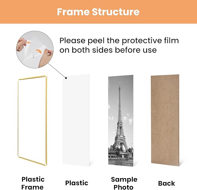 upsimples 12x16 Poster Frame, Easy Slide-In Assembly, Gold, 3 Pack | Gallery Wall 12 x 16 Picture Frames Set for Family, Wedding, Christmas, Easy to Change Photos