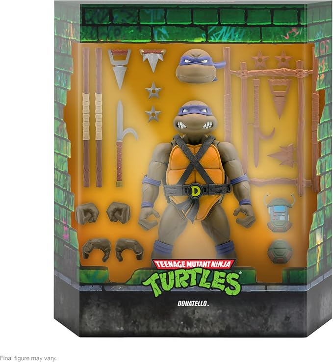 Super7 ULTIMATES! Teenage Mutant Ninja Turtles Donatello - 7" TMNT Action Figure with Accessories Classic Cartoon Collectibles and Retro Toys