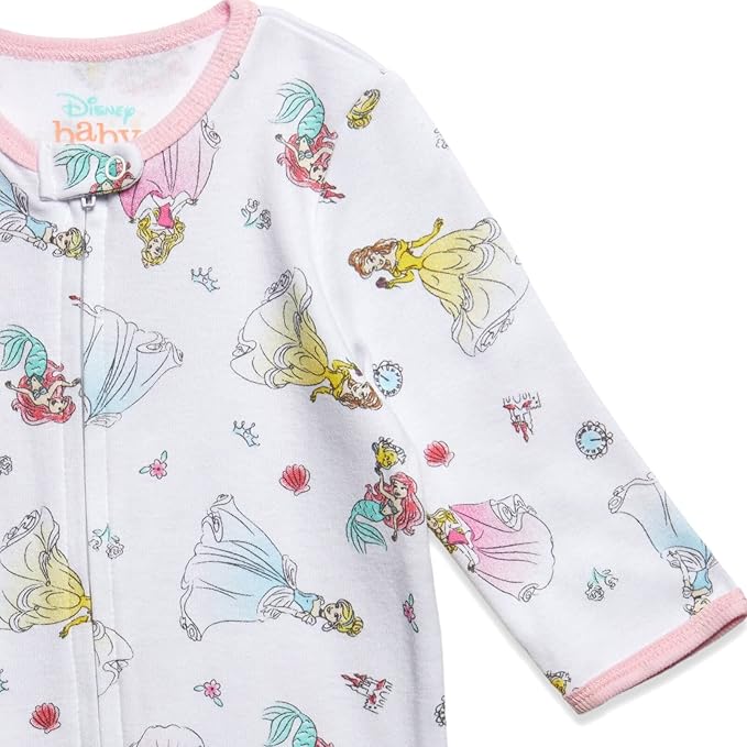 Disney Baby Girls 2 Pack Zip Up Sleep N' Plays Newborn to Infant Sizes (Newborn - 24 Months)