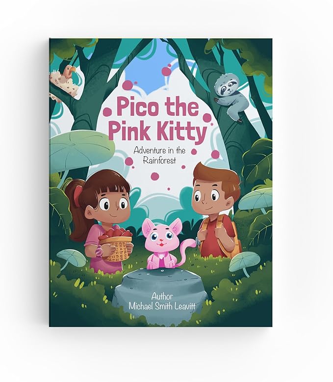 Pico The Pink Cat Stuffed Animal, Pink Stuffed Animal with Seek and Find Childrens Book, Interactive Storybook & Kitty Plush with Full-Color Illustrations (Ages 3-8)