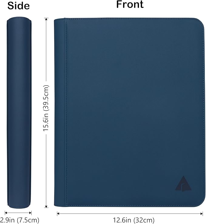 Top loader Binder, Holds 432 Top Loaders, 9 Pockets Top Loader Binder with Sleeves for Cards in 3'' x 4'' Top loaders -Blue