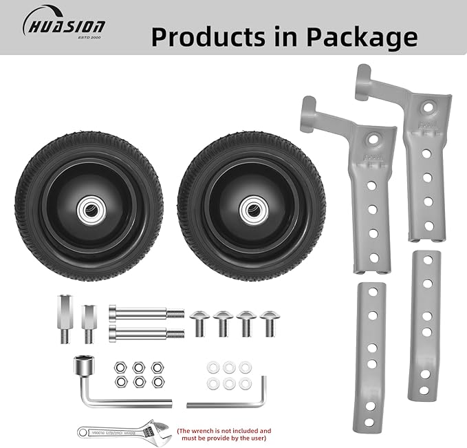 Adjustable Adult Bicycle Training Wheels For 24 inch to 28 inch Multi-speed Bikes, Steel Construction, Heavy Duty Training Wheels for Safe and Stable Learning, 1 Pair, Light Gray