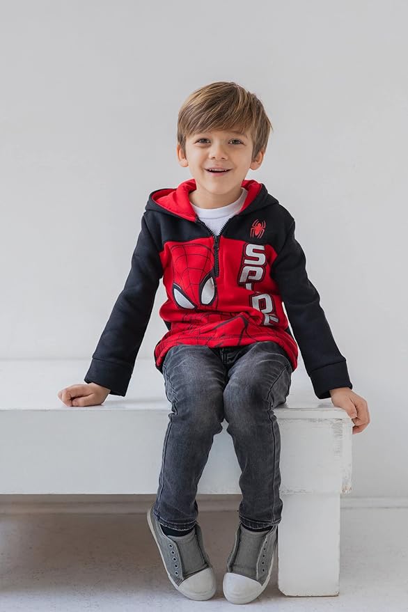Marvel Avengers Spider-Man Fleece Half Zip Hoodie Toddler to Big Kid Sizes (2T - 18-20)
