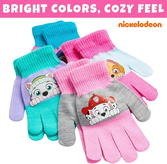 Nickelodeon Girls' Paw Patrol Ski Gloves - Marshall, Chase, Rubble Ski Gloves or Mittens (2-7)