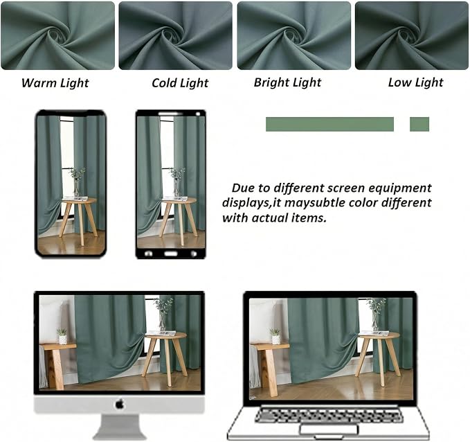 Simplebrand Blackout Extra 10ft Curtains for Patio 120 Inches Long 2 Panels Set, Solid Thermal Insulated Energy Saving Rod Pocket Window Treatment Curtains Blackout Drapes, 50" Wx120 L, Dark Green