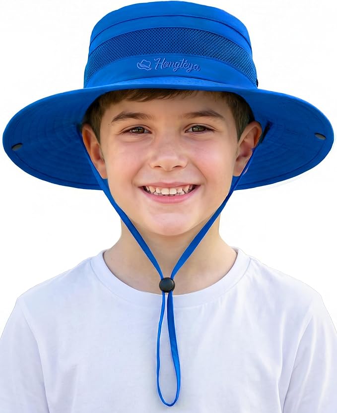 HONGTEYA Kids Sun Hat UPF 50+ Toddler Summer Bucket Hat Outdoor Fishing Safari for Boys Girls Age 2-13 Years