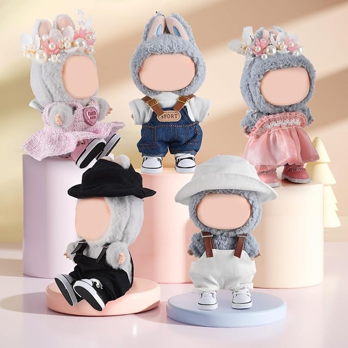 2025 New Version Doll Shoes, 1 Pair Premium White Canvas Shoes, Perfect Match for bubu Clothes, Shoes for 15&17cm Doll Accessories