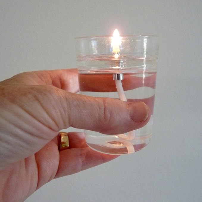 Firefly Fuels Glass Oil Warmer for Essential Oils - Zen Petite, Refillable Reusable Liquid Candle with Glass Deck. Aromatherapy, Indoor and Outdoor Lighting. Use with Liquid Paraffin or Lamp Oil