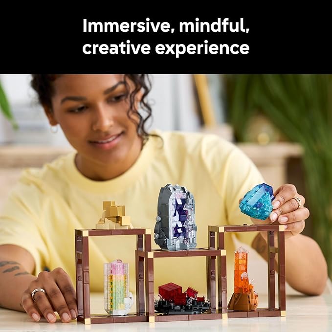 LEGO Ideas Mineral Collection Building Set for Adults, Ages 18+ - Bedroom or Office Decor with 3 Display Shelves - Unique Gift Idea for Men & Women - 21362