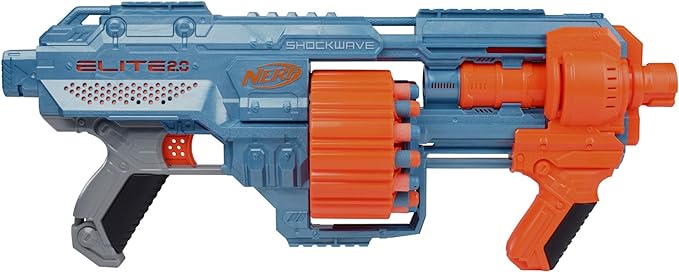 Nerf Elite 2.0 Shockwave RD-15 Dart Blaster, 30 Nerf Elite Darts, 15-Dart Rotating Drum, Kids Outdoor Toys for 8 Year Old Boys & Girls and Up (Amazon Exclusive)