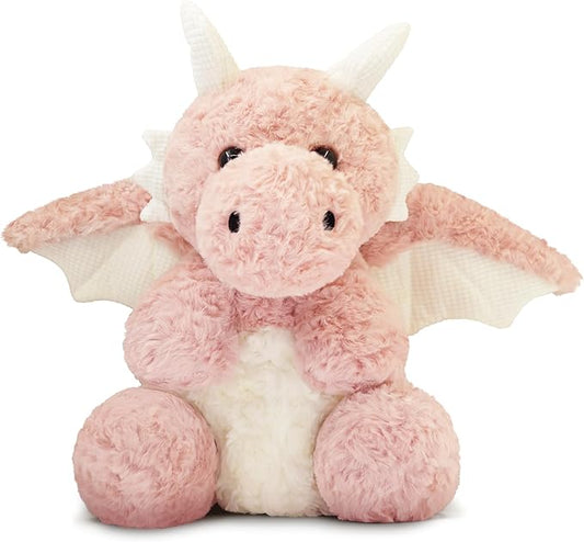 Soft Little Flying Dinosaur Stuffed Plush Pillow, Adorable Pink Dragon Plush Toy and Birthday Present for Kids, Adults and Collectors(Pink/11.8in)