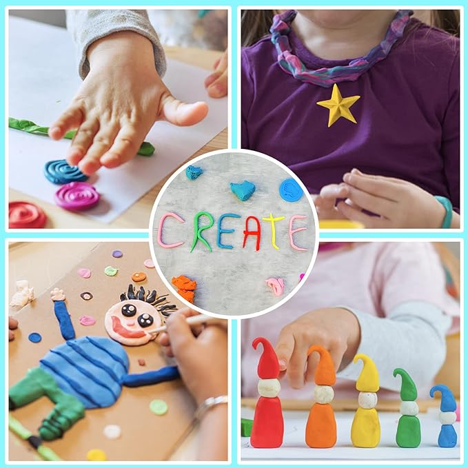 ESSENSON Air Dry Clay 56 Colors, Modeling Clay for Kids, DIY Molding Magic Clay for with Tools, Toys Gifts for Age 3 4 5 6 7 8+ Years Old Boys Girls Kids