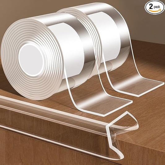 2Pack Baby Proofing Edge Protector for Baby,2in x 9.84Ft,Clear Edge Protector Strip Sharp Edge Wrap Cover Tape,Corner Bumpers for Furniture,Crib Rail Covers for Teething