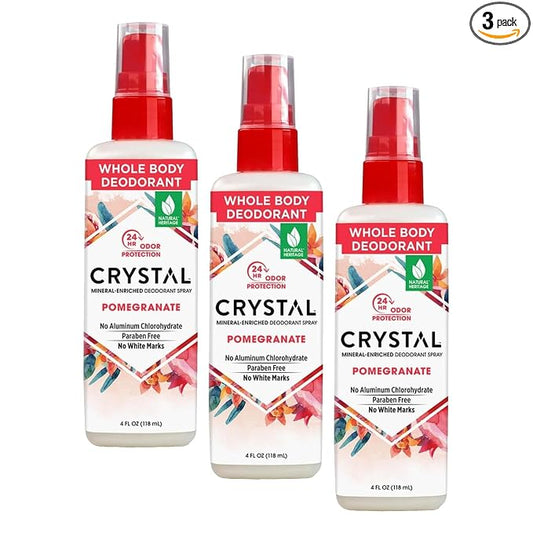 Crystal Essence Deodorant Spray, Pomegranate, 4 oz (Pack of 3)