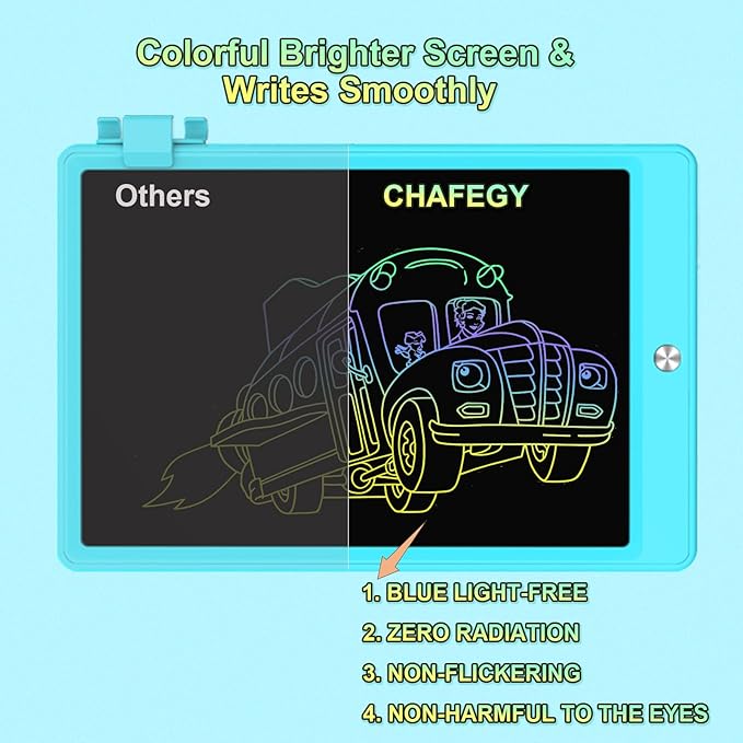 12.9 Inch LCD Writing Tablet for Kids, Colorful Toddler Doodle Board - Erasable Drawing Pad, Educational Learning Toy for Ages 3-8 - Valentine's Day Christmas Birthday Gifts (12.9 Inch, Blue)