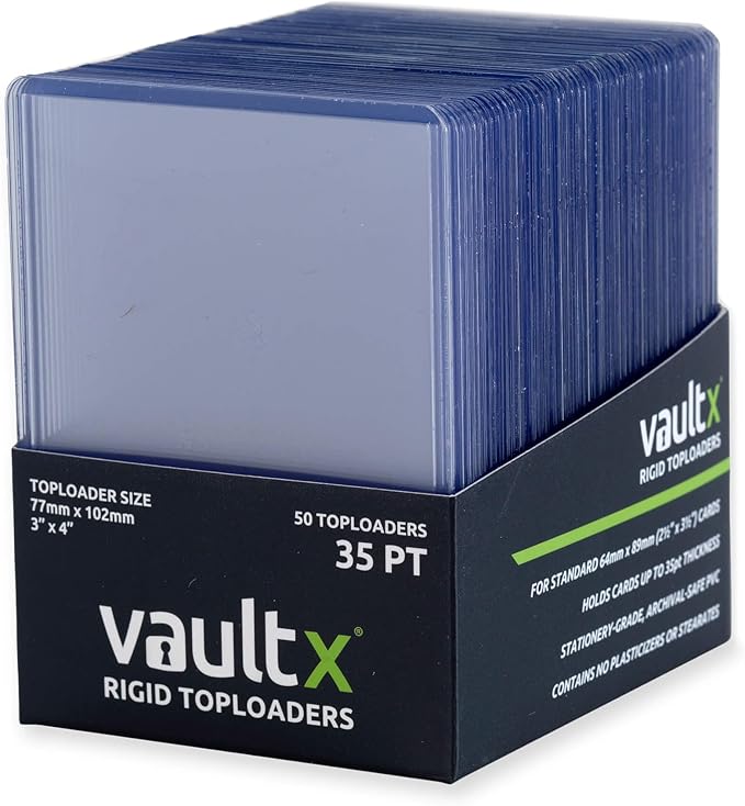 Vault X Toploaders 35pt (50 Pack), 3" x 4" Seamless Clear Rigid Card Holders for Trading Cards TCG