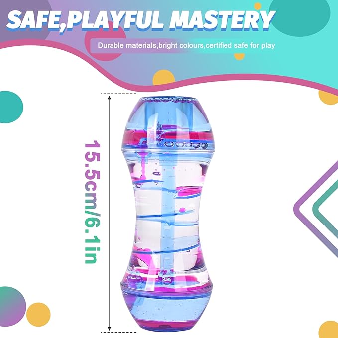 FKYTION Liquid Motion Bubbler 2-Pack, Colorful Sensory Toys, Classroom Learning & Time Management Supplies Home or School Desktop Toys (Style 3-2 Pieces)