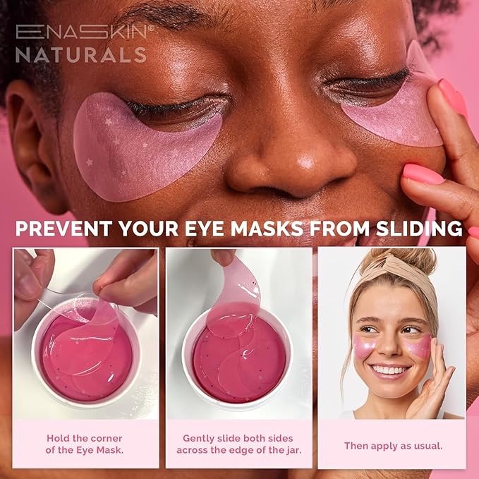 Under Eye Patches Kit: 120 Pcs Rosy Caffeine & 24K Gold Gel Eye Mask for Dark Circles, Puffiness and Wrinkles - Anti-Aging Pads with Niacinamide, Collagen, Hyaluronic Acid & Vitamin C (2 Pack)