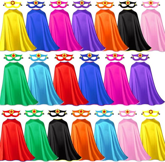 iROLEWIN Superhero-Capes for Kids Bulk 20 Pack Superhero Party Favors Toddler Dress-up Halloween Group Costumes Pretend Play