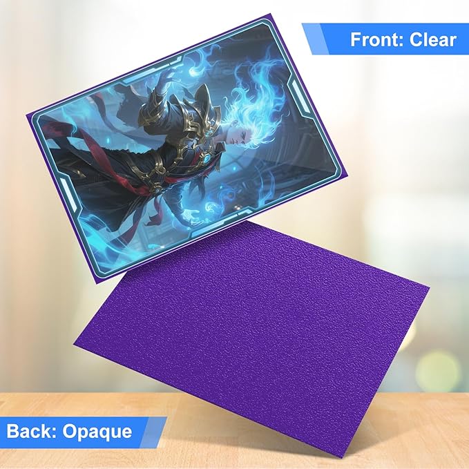 Trading Card Sleeves Perfect Fit TCG Matte Sleeves, Soft Sports Card Protector for Photocard Easy to Shuffle and Stack While Playing Card Game, Standard TCG Card Sleeves Purple