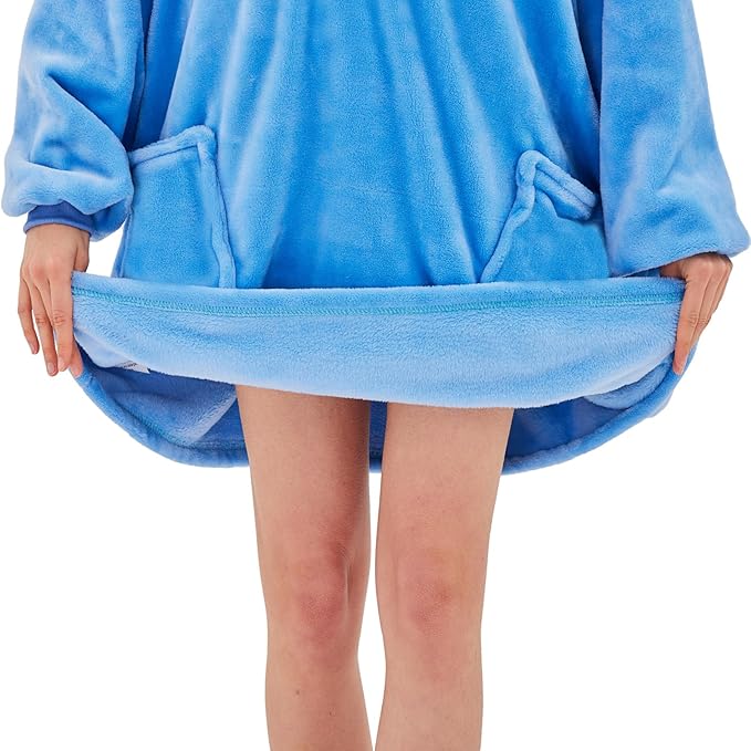 NEWCOSPLAY Wearable Blanket Hoodie Sherpa Hoodie Blanket for Women Men Warm Oversized Sweatshirt with Pockets
