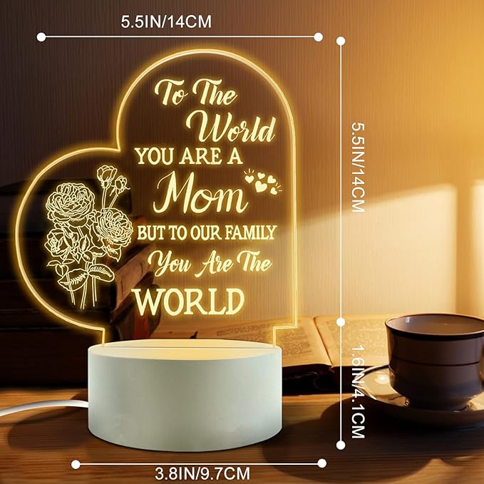Lovely Mother-Best Mom Birthday Gifts from Daughter Son，Mom Night Light，Room Decoration Mom's