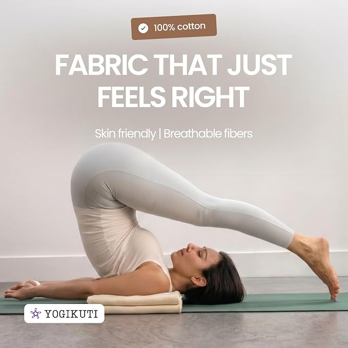 Yogikuti Iyengar Cotton Yoga Blanket Set of One – Thick Handwoven Yoga Blankets for Restorative Yoga, Meditation & Pranayama – Premium Cotton Yoga Blanket for Support & Comfort in Pranayama