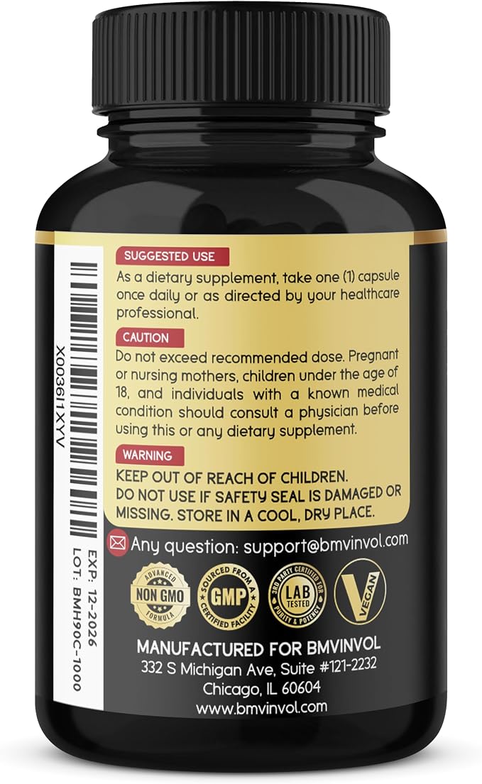 BMVINVOL Horny Goat Weed Capsules with Maca, Ginseng, Tribulus Terrestris, Ashwagandha, Black Pepper - 90 Count for 3 Month Supply