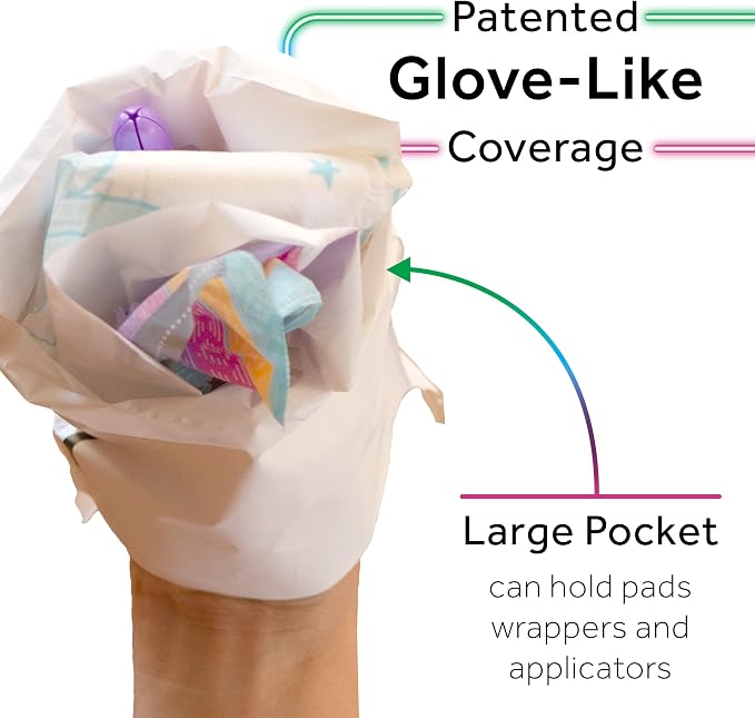 MaskIT Sanitary Napkin Disposal Bags — Plant-Based Disposal Bags for Sanitary Napkins, Period Panties, and Other Menstrual Products — Disposable Pad Pouch for Home & On the Go. — 3 Pack, 54 Count