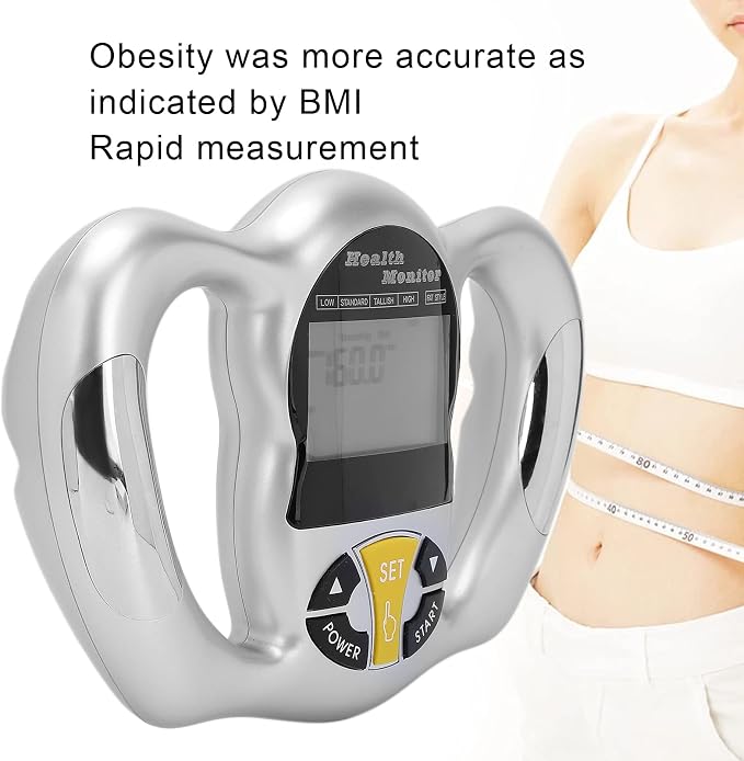 Handheld Body Fat Tester, Portable Body Fat Measurement Device BMI Meter with LCD Screen, Digital Health Handheld Body Fat Measuring Instrument, Tracks Body Health, for Women Men