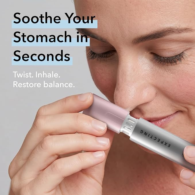 Expecting Aromatic Inhaler for Morning Sickness & Pregnancy Nausea – Non Drowsy Essential Oil Nasal Stick, Natural Vapor Inhalation for Queasy Relief & Tummy Comfort, 2.25 Milliliters