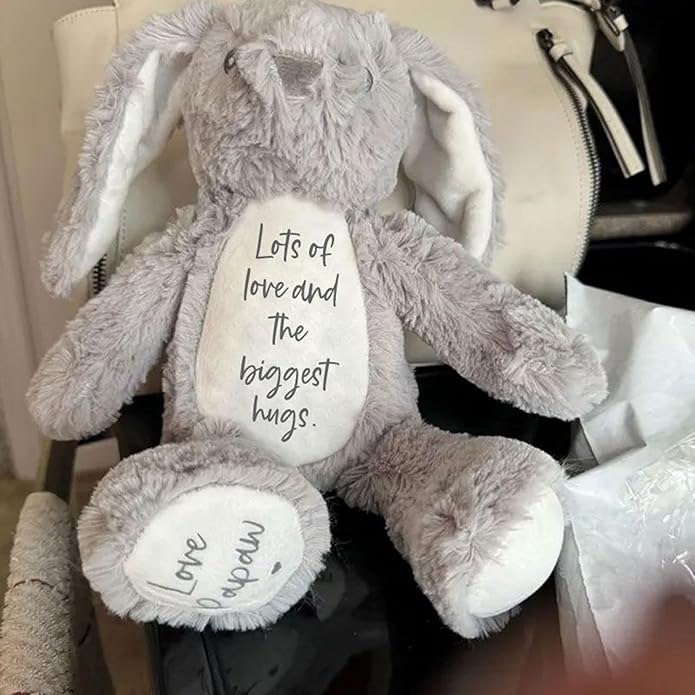 Custom Plush Bunny Keepsake Toy Hold Me Close Worry Hug Rabbit Personalized Stuffed Animal Doll Baby Shower Birthday Gift