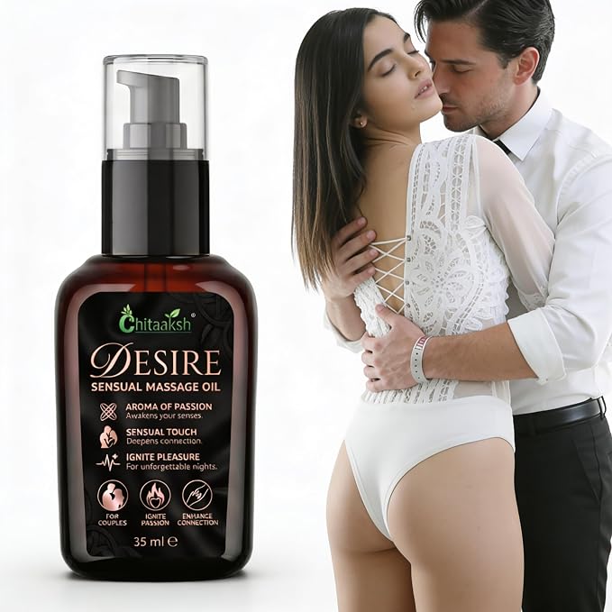 Desire Sensual Massage Oil – 35ml – Intimate Body Massage Oil for Men & Women to Enhance Passion and Touch