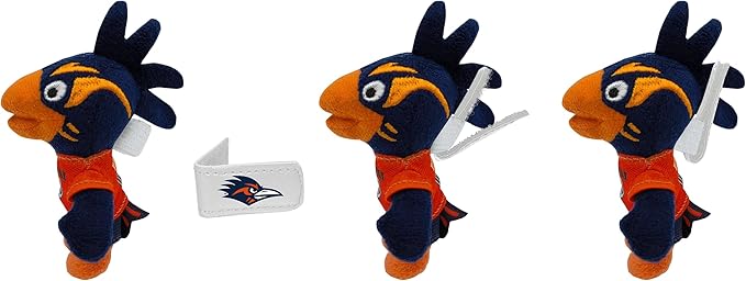 Bobbi-Dobbiez Attachable Plushie UTSA Rowdy Mascot – Attaches to Backpacks, Bags, Shoes, Water Bottles, and More