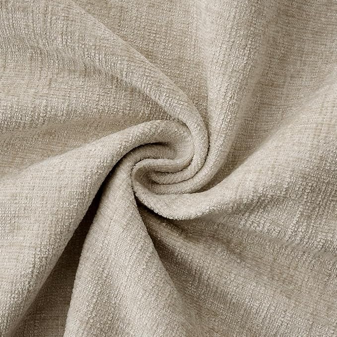 MIULEE Decorative Couch Throw Pillow Covers 18x18 Inch Light Taupe 2 Pack | Neutral Farmhouse Pillow Covers with Stitched Edge, Soft Chenille Cushion Cases, for Sofa Bed Living Room Home Decor