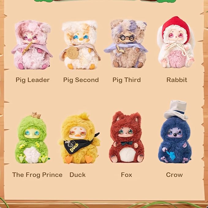 CALEMBOU Plush Doll Blind Box Figures, Fairy Tale Battle Series Stuffed Animals Mystery Box Toy, Kawaii Cino Plush, Collectible Birthday Gift for Girls(Fairy Tale-1Box)
