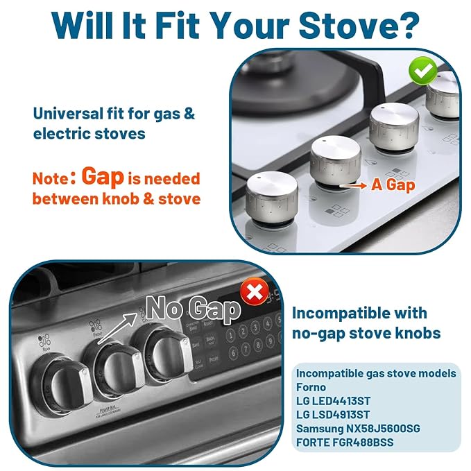 Childproof Stove Knob Covers, Oven Knob Covers for Child Safety 5+1 Pack,Clear Stove Knob Safety Covers & Gas Stove Locks, Heat-Resistant Adhesive,Double-Key Baby Proof Covers for Gas/Electric Burners