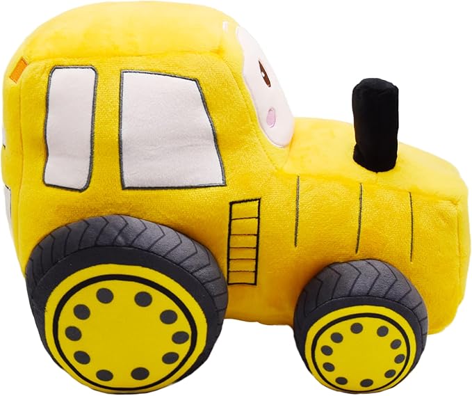 Soft Plush Tractor Stuffed Truck Toy Super Cute Car Plushie Throw Pillow Excellent Gifts for Kids or Birthday Party 12 Inches (Yellow)