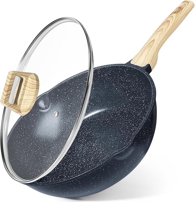 GiPP Ceramic Nonstick Deep Frying Pan Skillet, 12" Saute Pan with Lid, Induction Cookware Non Stick Cooking Pan, PTFE PFOA PFOS APEO Free, Grey