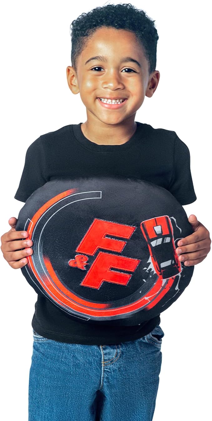 Northwest Fast and Furious Burn Rubber Tracks Cloud Pillow 12" – Cool Car Plush Stuffed Toy for Kids & Adults, Racing Room Decor, Gift for Boys