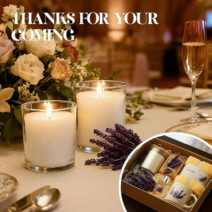 12 PCS 6oz Lavender Scented Candles Set, Pure Soy Wax Aromatherapy Candles | Relaxing Home Fragrance, Bulk Gift Box for Wedding, Party Favors, Spa & Decor.